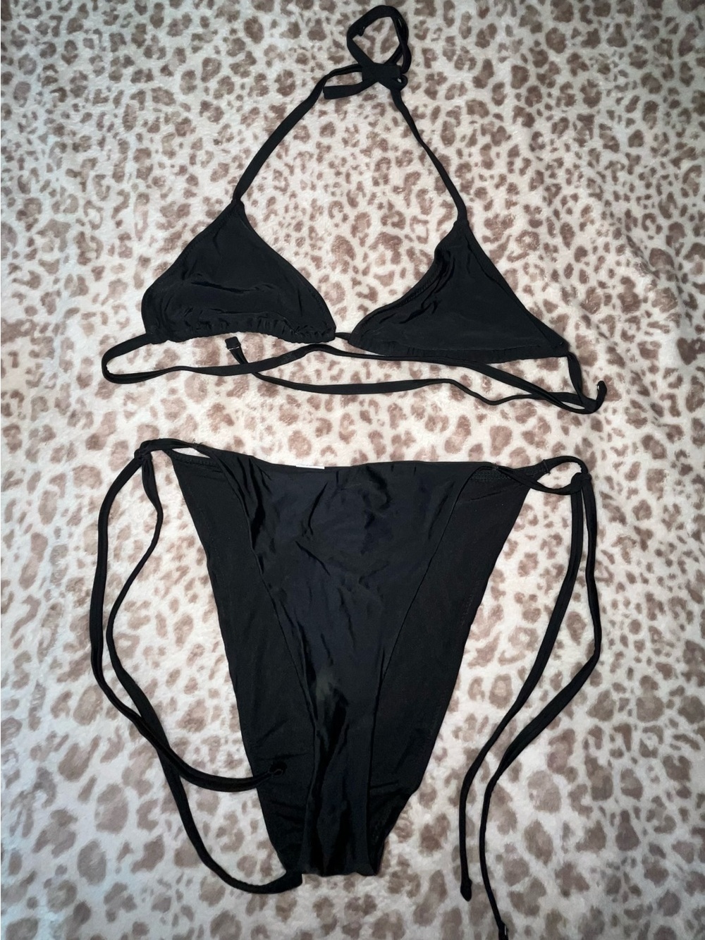 Aerie - Black Tie-Side Triangle Bikini Set